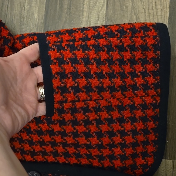 Alfred Dunner Blazer Woman's Size 10 Houndstooth Red and Black - Picture 7 of 12